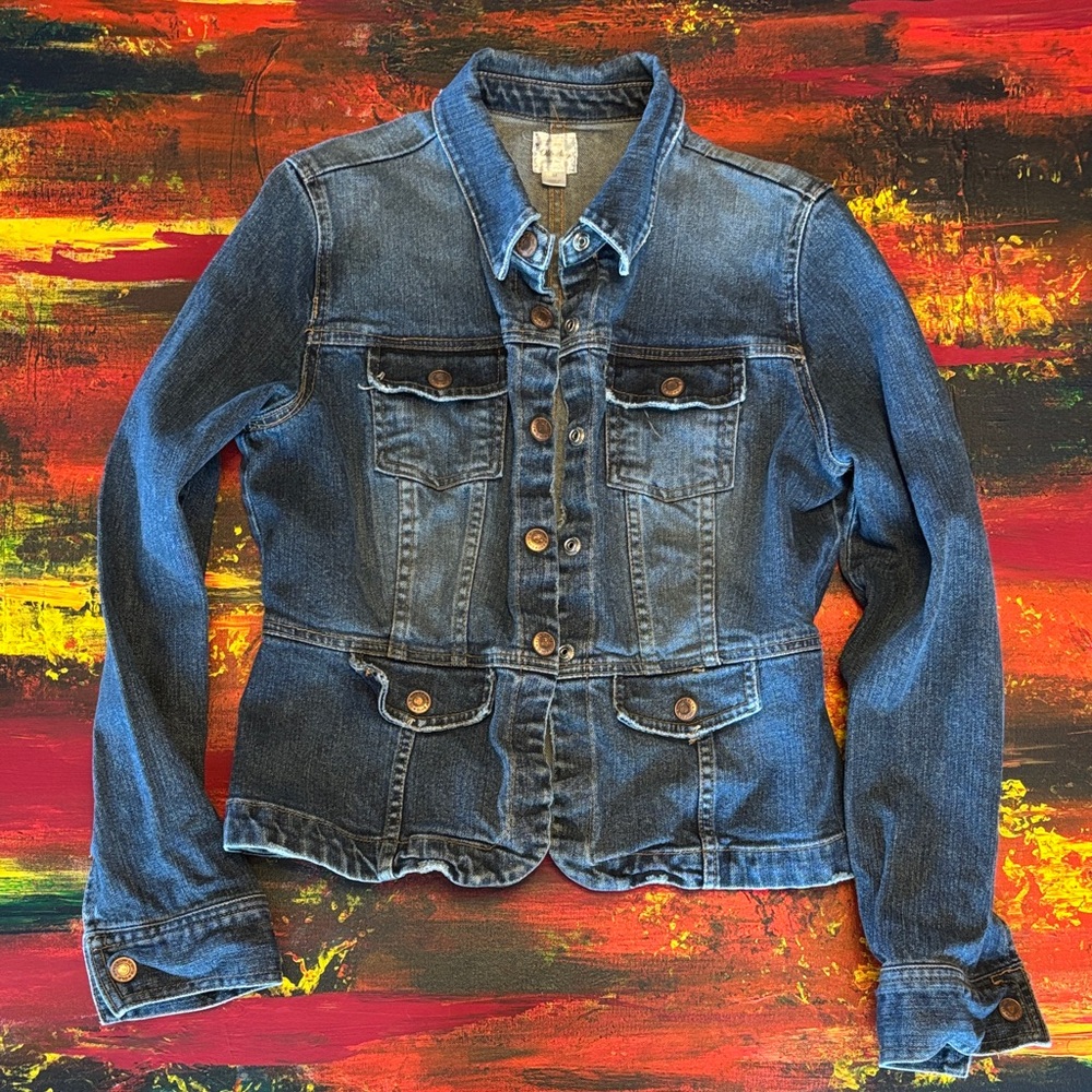 Old Navy Blue Jean Jacket with Button Details